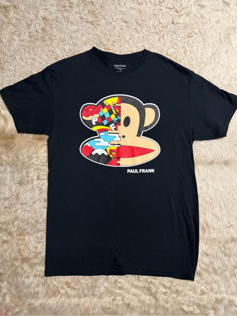 Paul Frank Black Graphic Julius Monkey Tee Y2K